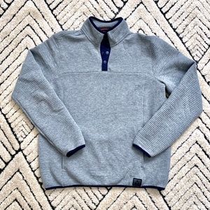 Men’s L Snap Mock Sweater Gray & Navy